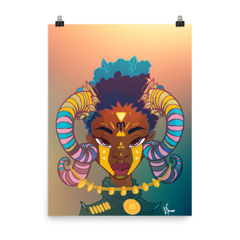 Zodiac Poster - Aries - 18x24 - Apparel, planetlucid - Planet Lucid, Poster - accessories